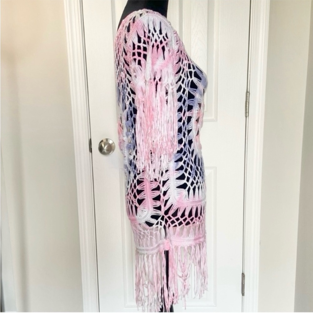 LA CLASS Tie Dye Crochet Beach Coverup Tunic Size L/XL - Picture 2 of 6
